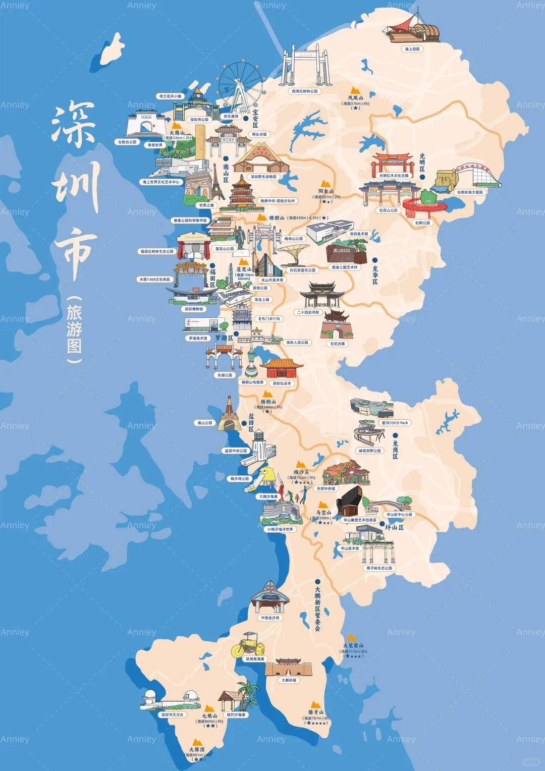 深圳旅遊地圖2026｜港人自由行景點/地鐵/交通/住宿全攻略